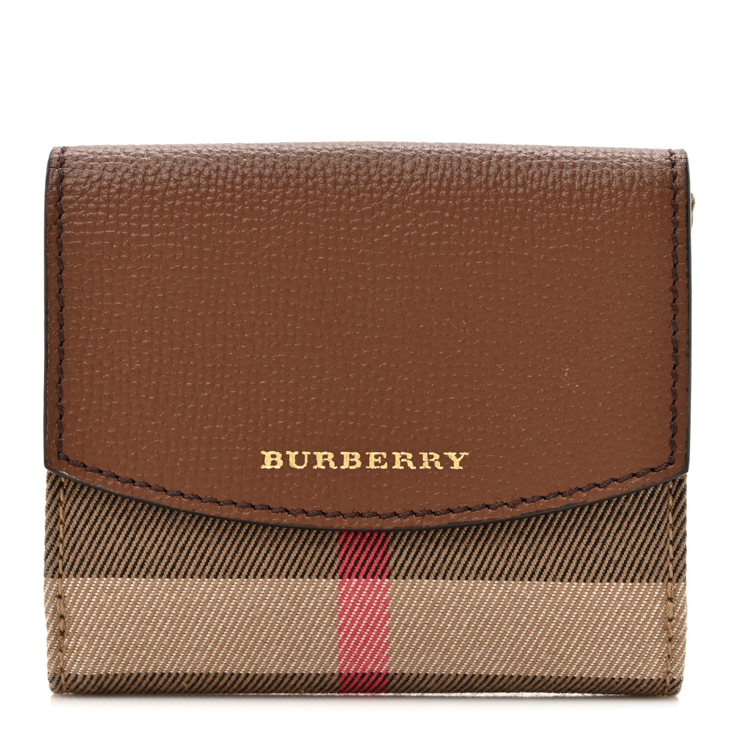 Burberry House Check Luna French Wallet Brown 1 of 7