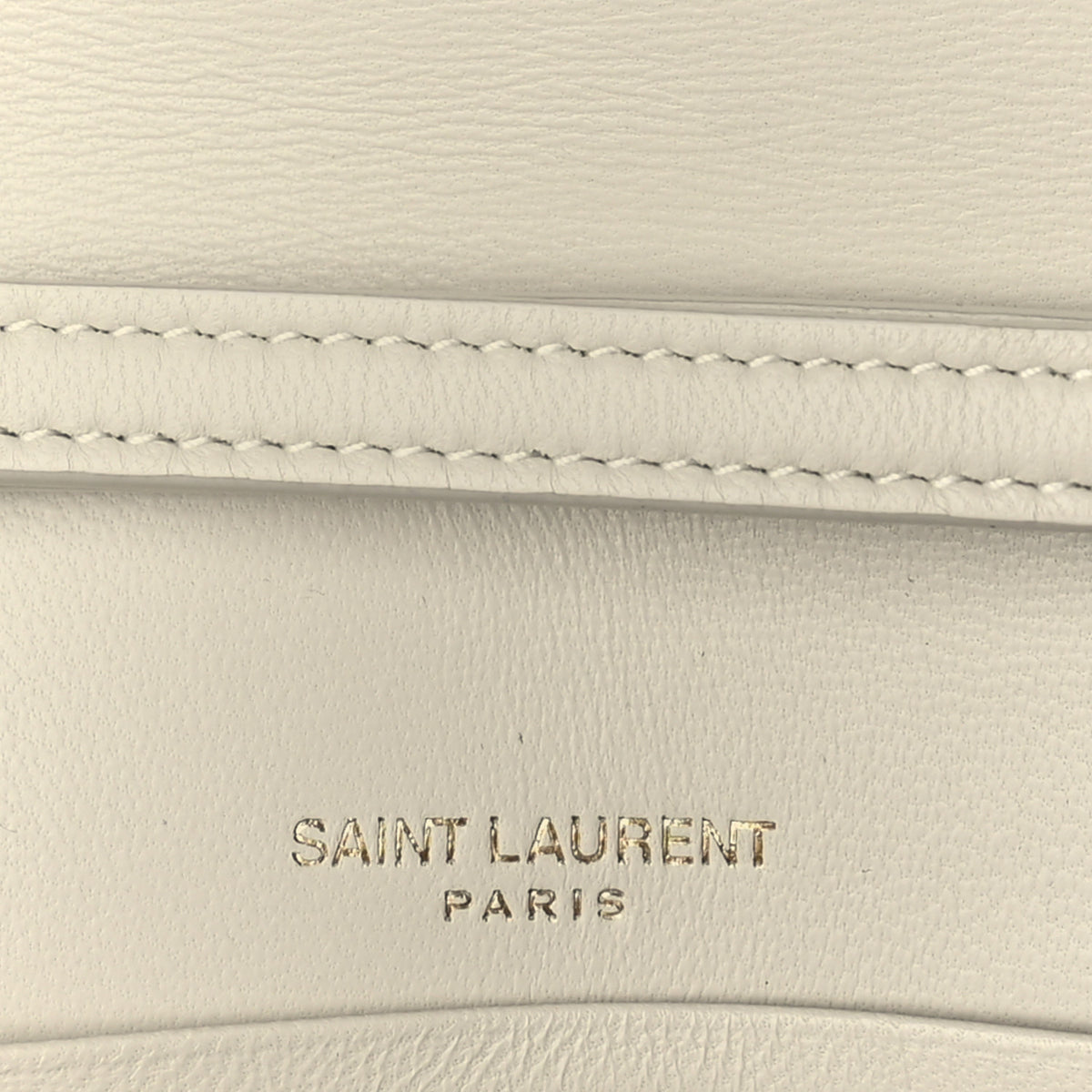 Saint Laurent Lambskin Carre Quilted Le Maillon Wallet On Chain Crema Soft 10 of 16