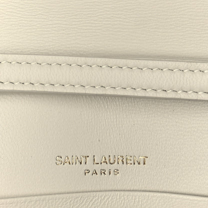 Saint Laurent Lambskin Carre Quilted Le Maillon Wallet On Chain Crema Soft 10 of 16
