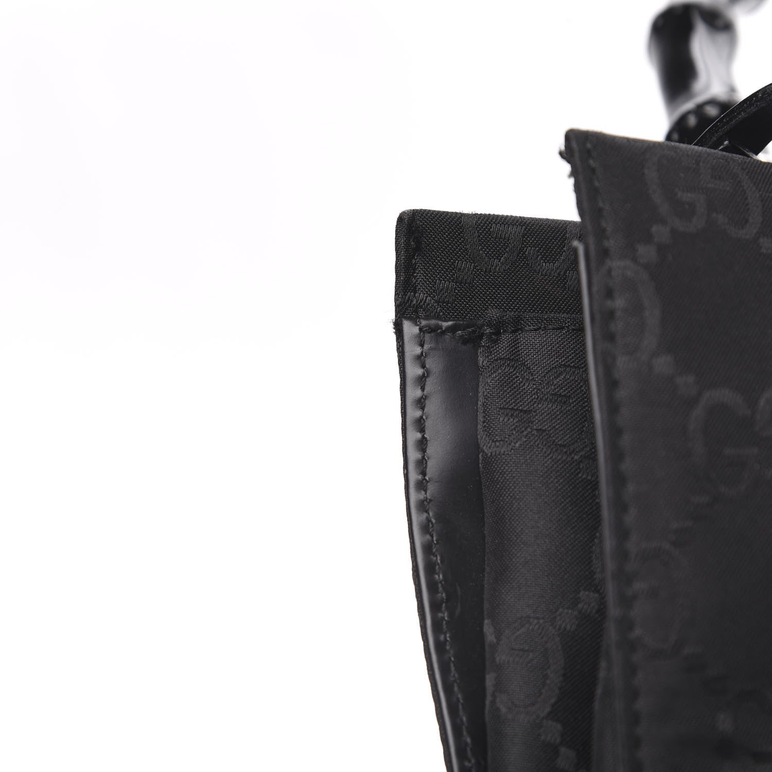 Gucci Nylon Monogram Bamboo Handle Bag Black 11 of 11