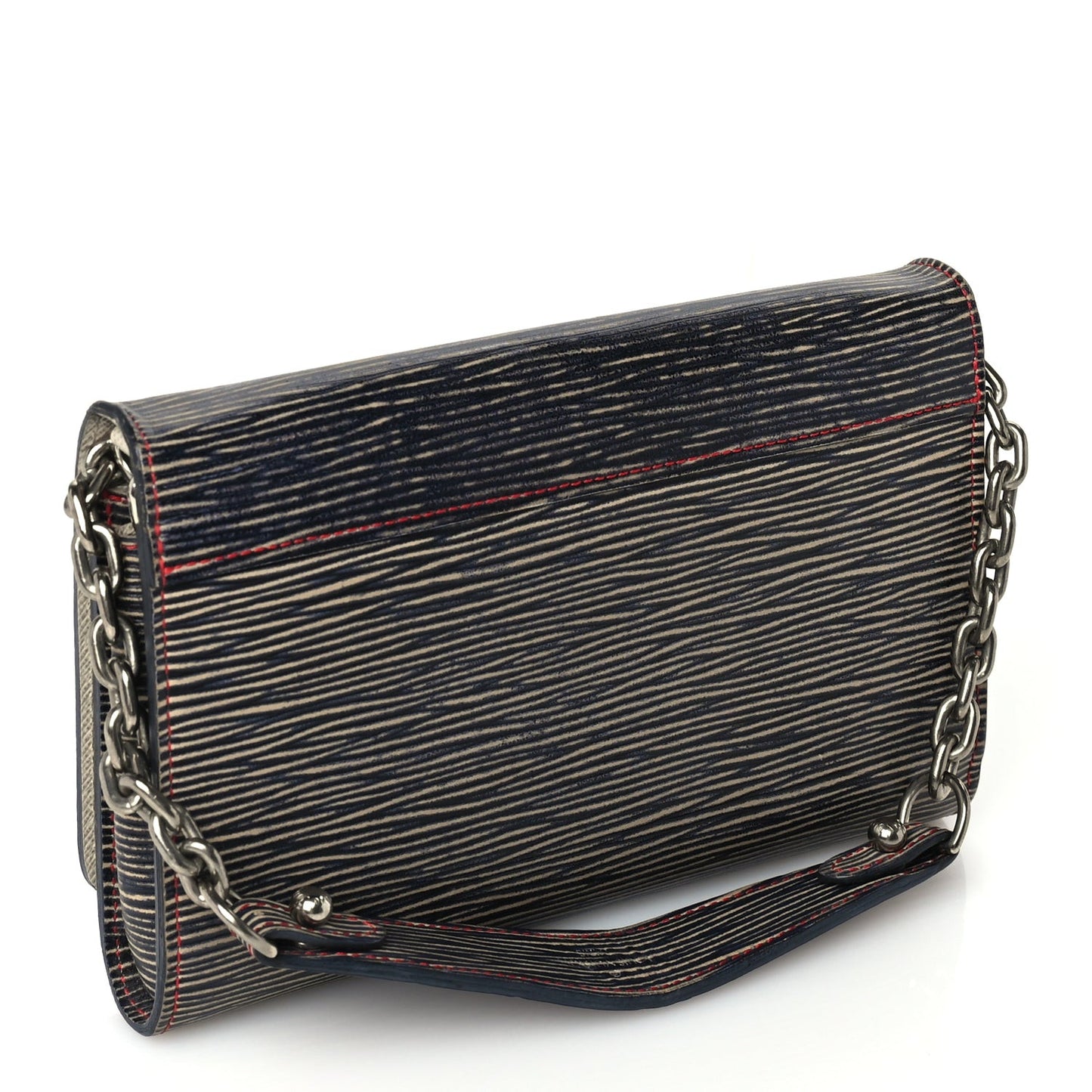 Epi Twist Chain Wallet Denim Dark Blue