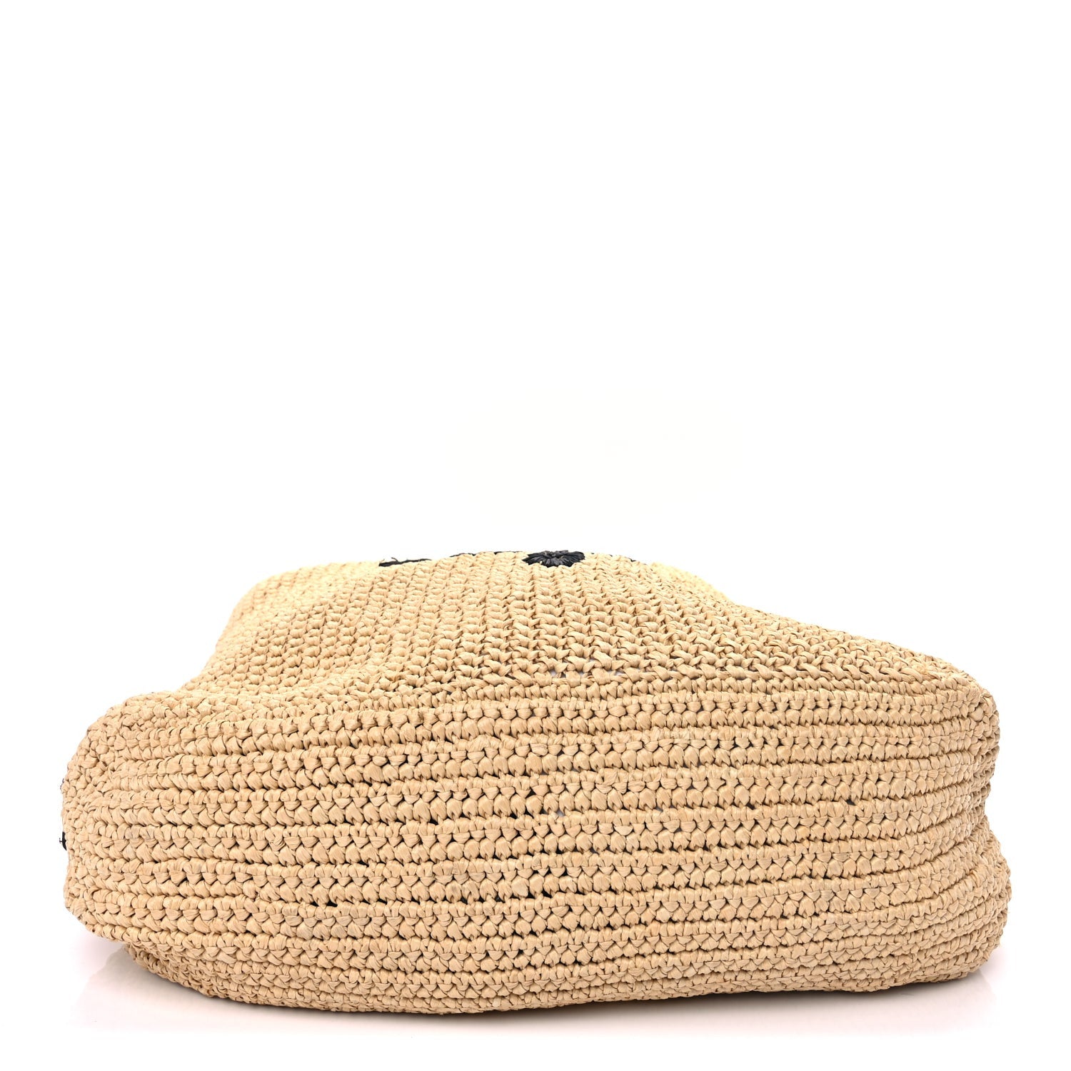 Prada Yarn Raffia Effect Crochet Embroidered Logo Tote Naturale 3 of 9