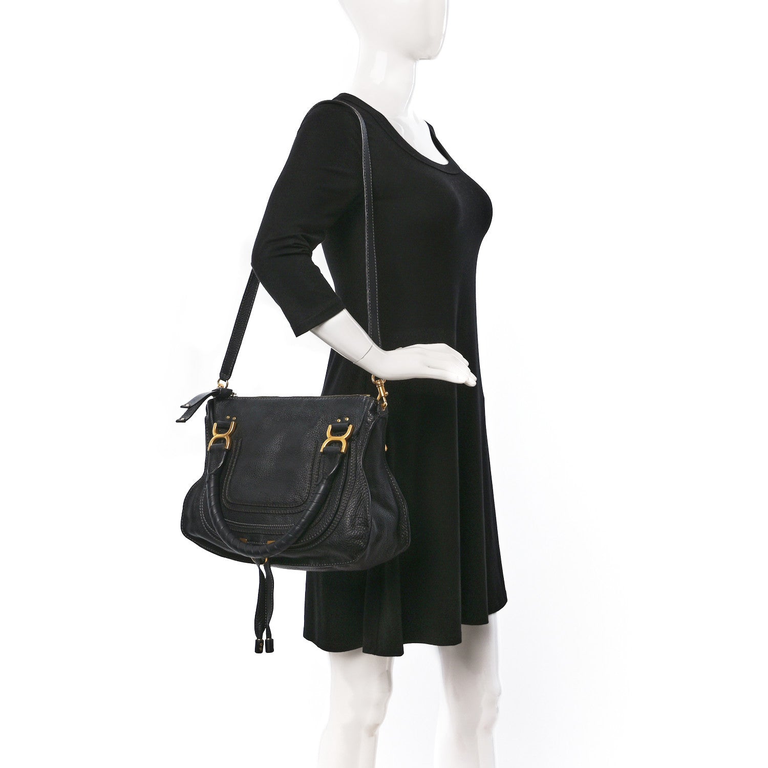 Chloe Calfskin Medium Marcie Satchel Black 2 of 12