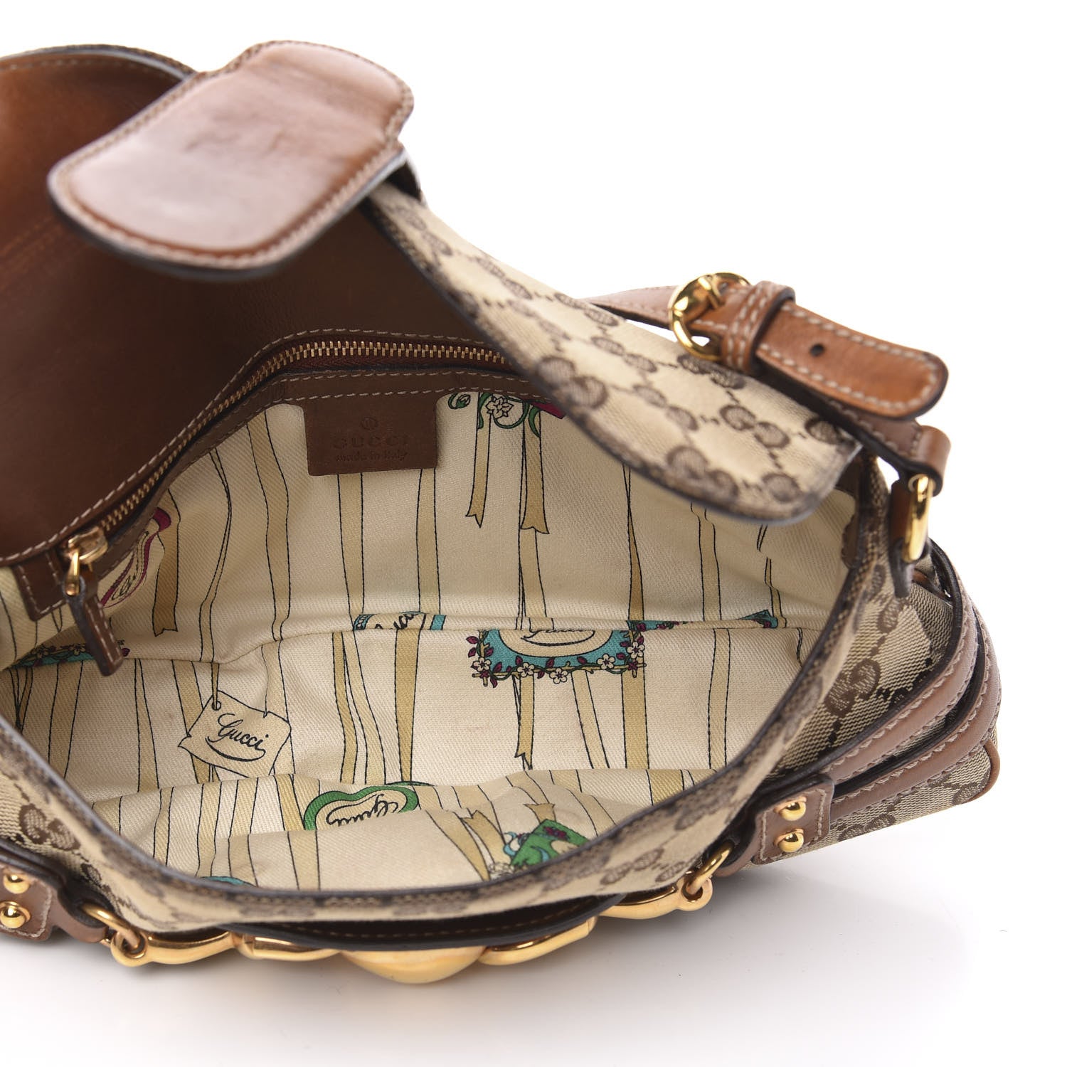 Gucci Monogram Horsebit Chain Flap Shoulder Bag 5 of 16