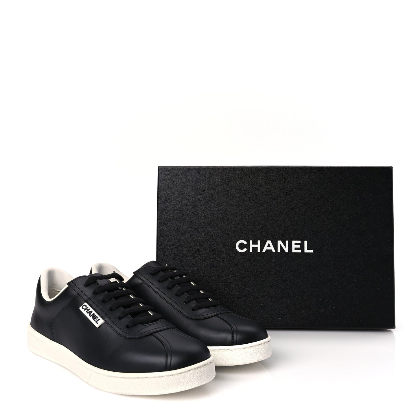 Calfskin CC Womens Sneakers 39 Black