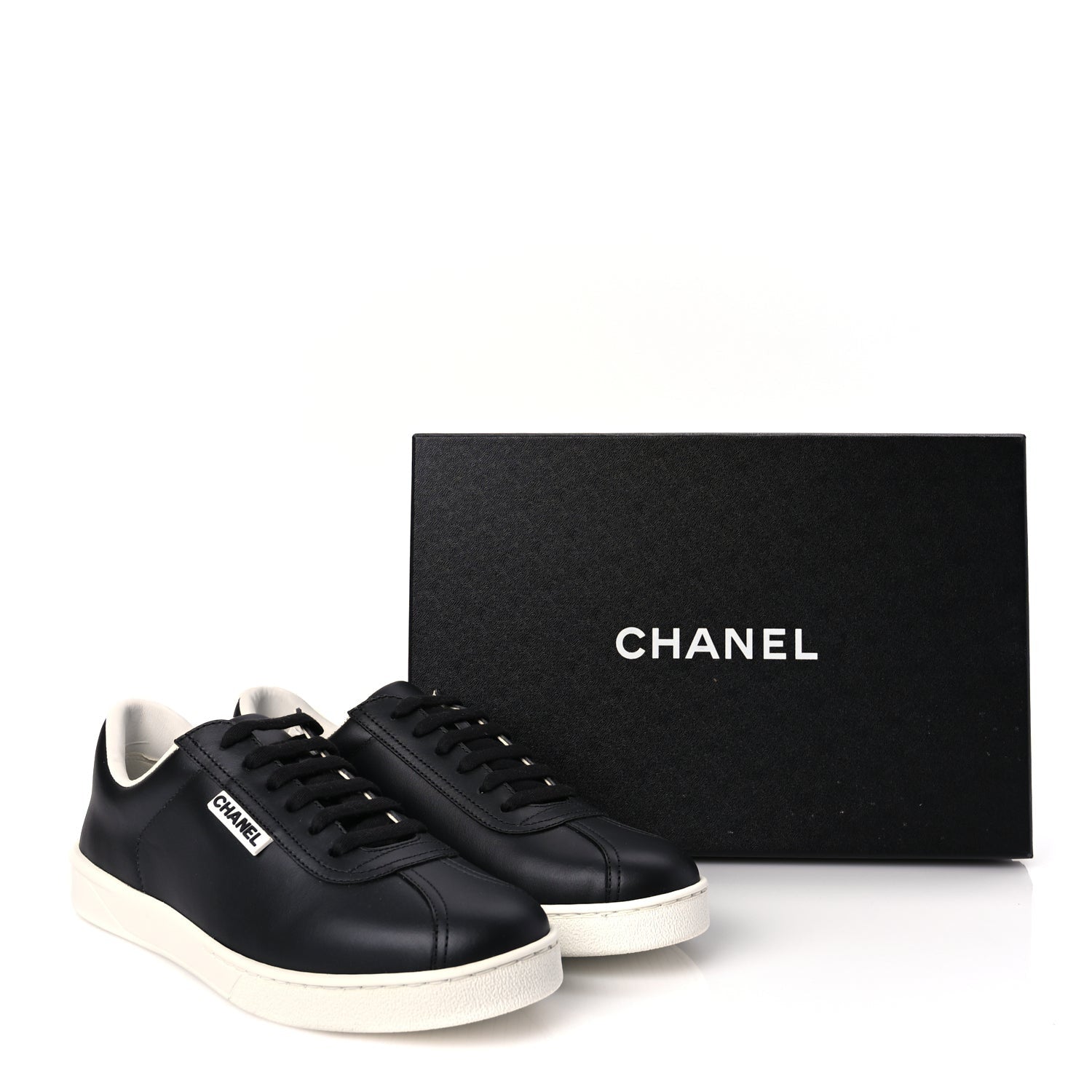 Chanel Calfskin CC Womens Sneakers 39 Black 8 of 8