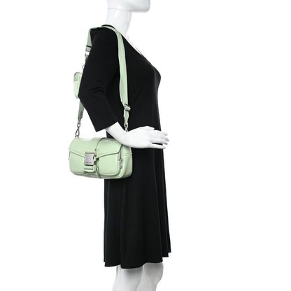 Prada Nappa Re-Nylon Double Pocket Buckle Shoulder Bag Acqua 2 of 12