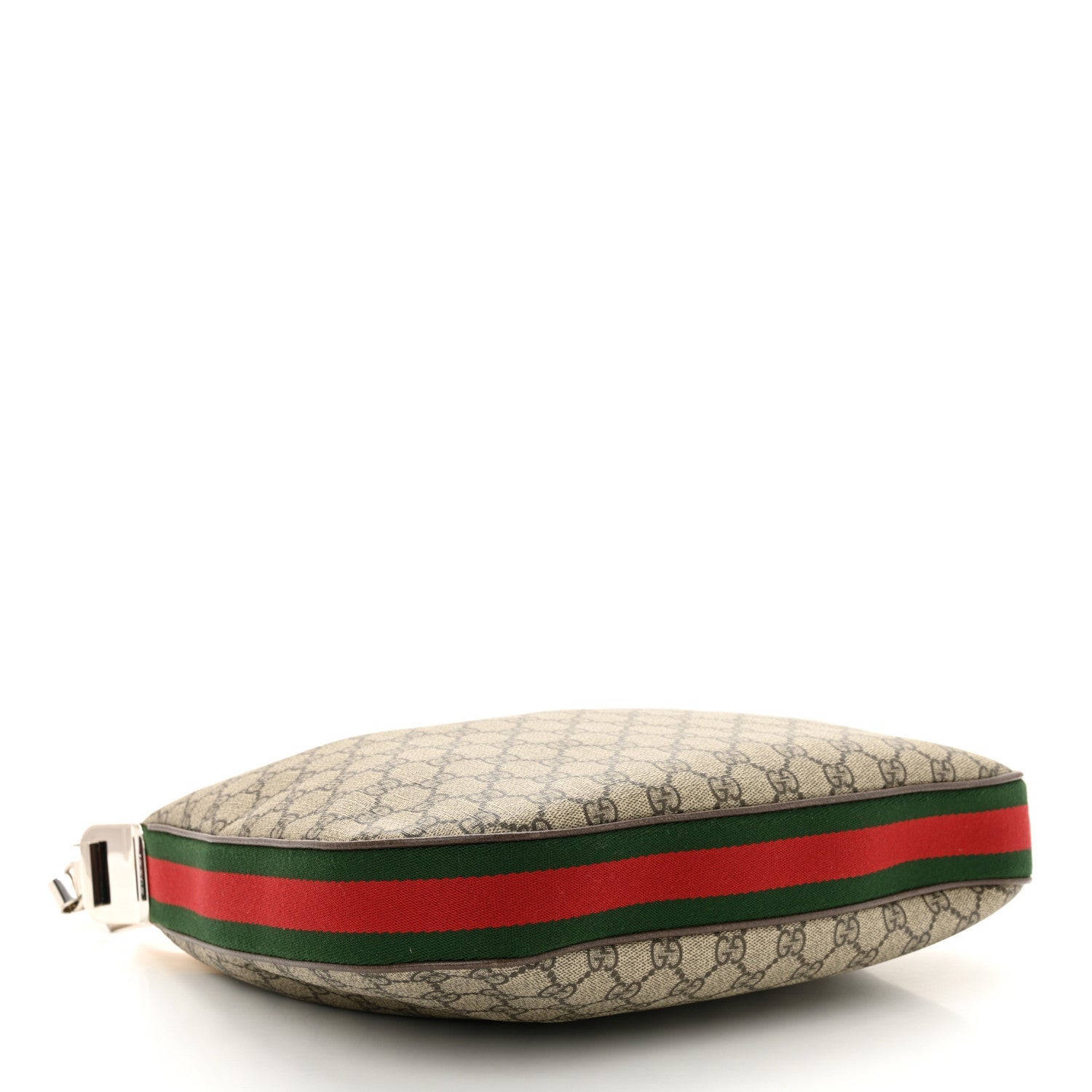 Gucci GG Supreme Monogram Textured Calfskin Web Large Attache Shoulder Bag Beige Ebony New Acero 4 of 7