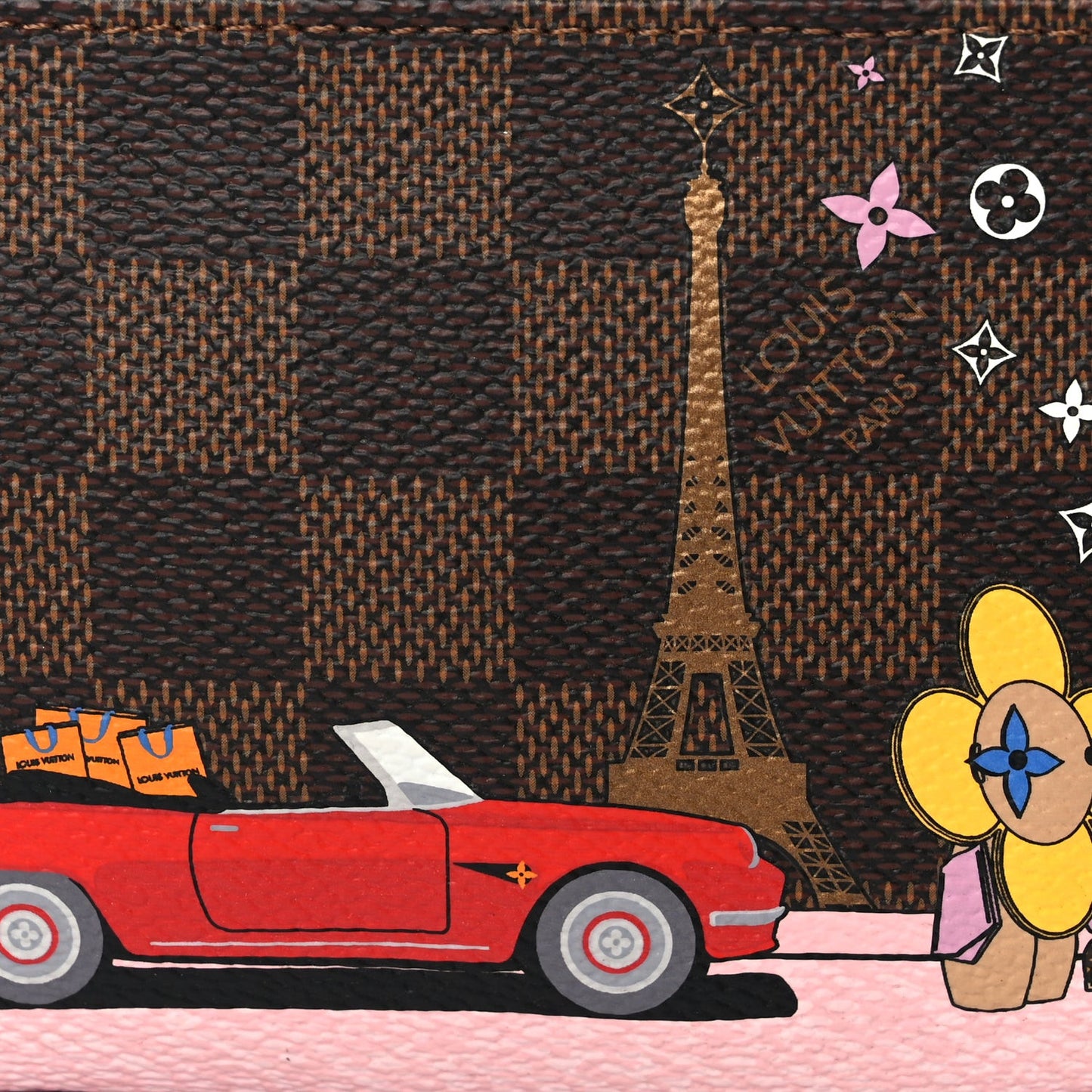 Damier Ebene 2019 Christmas Animation Mini Pochette Accessories Red