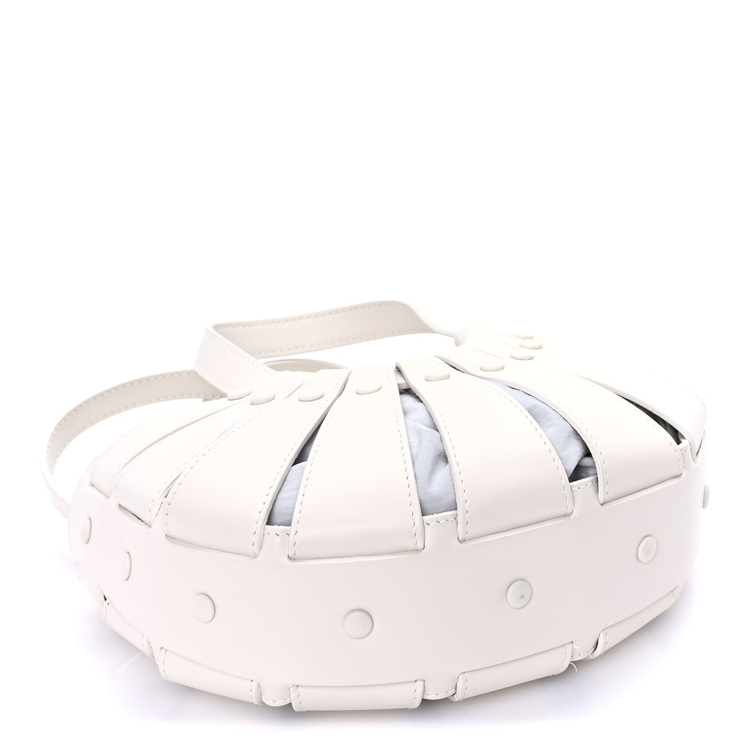 Bottega Veneta French Calfskin Small Shell White Frost 3 of 7
