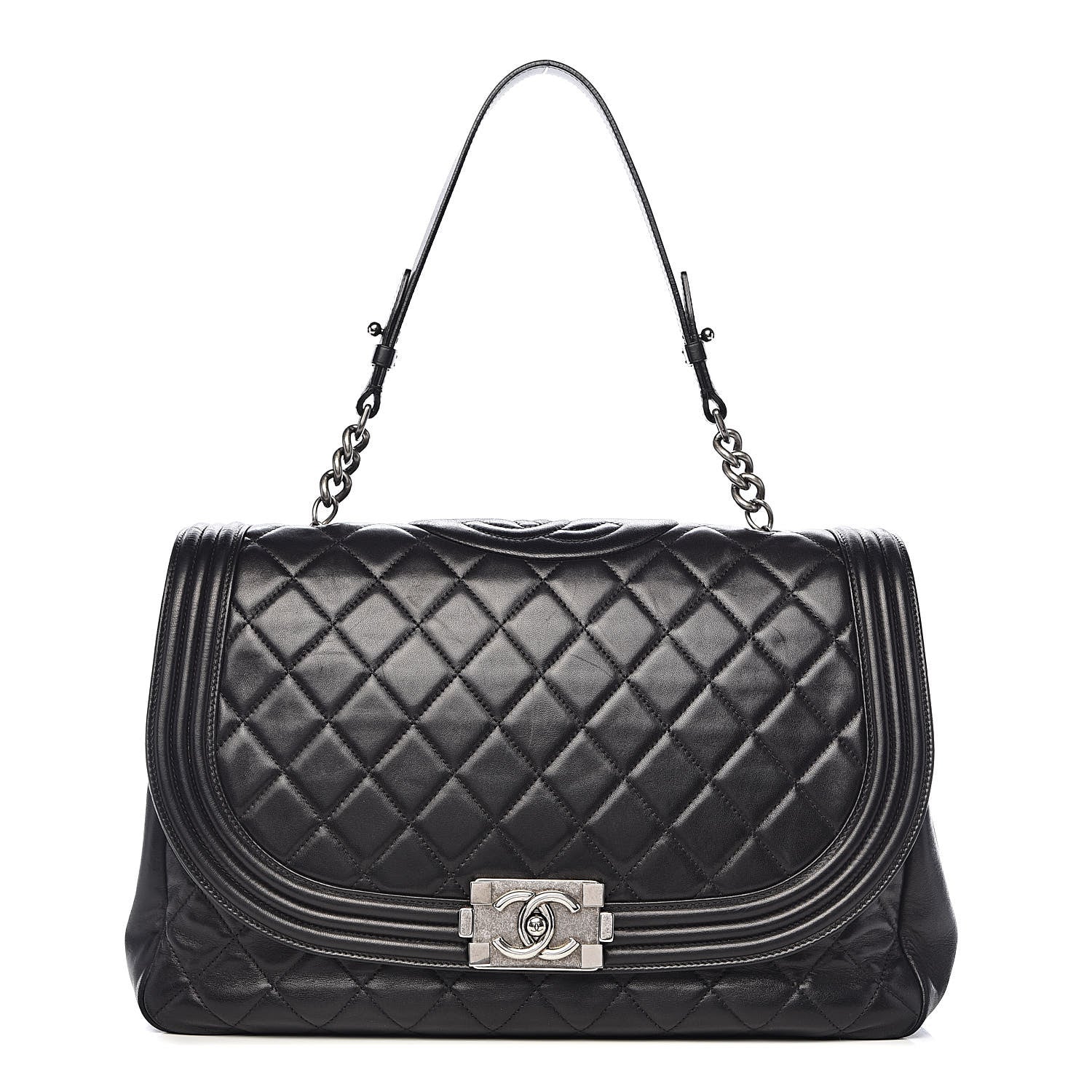 Chanel Lambskin Quilted Large Antik Boy Flap Black 1 of 15