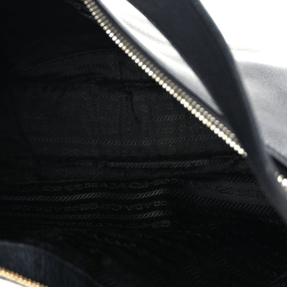 Prada Soft Calfskin Arque Shoulder Bag  Black 4 of 8
