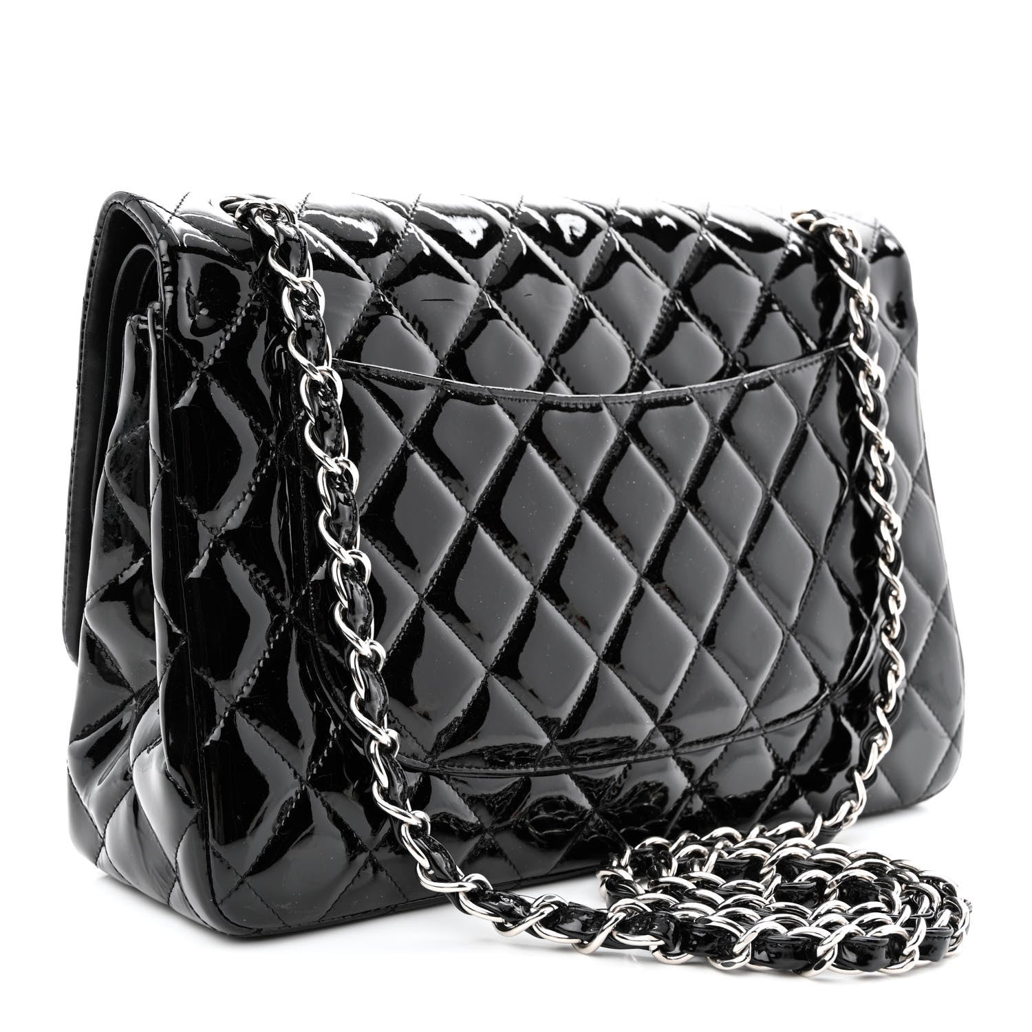Chanel Patent Quilted Jumbo Double Flap Black 3 of 12