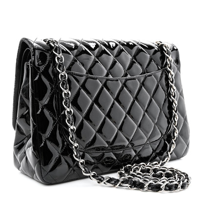 Chanel Patent Quilted Jumbo Double Flap Black 3 of 12