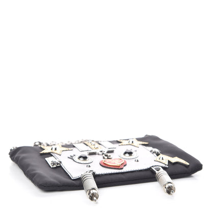 Prada Tessuto Nylon Robot Chain Pouch Black 4 of 10