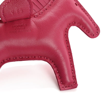 Hermes Milo Lambskin Grigri Rodeo Horse Bag Charm PM Rose Mexico 3 of 6