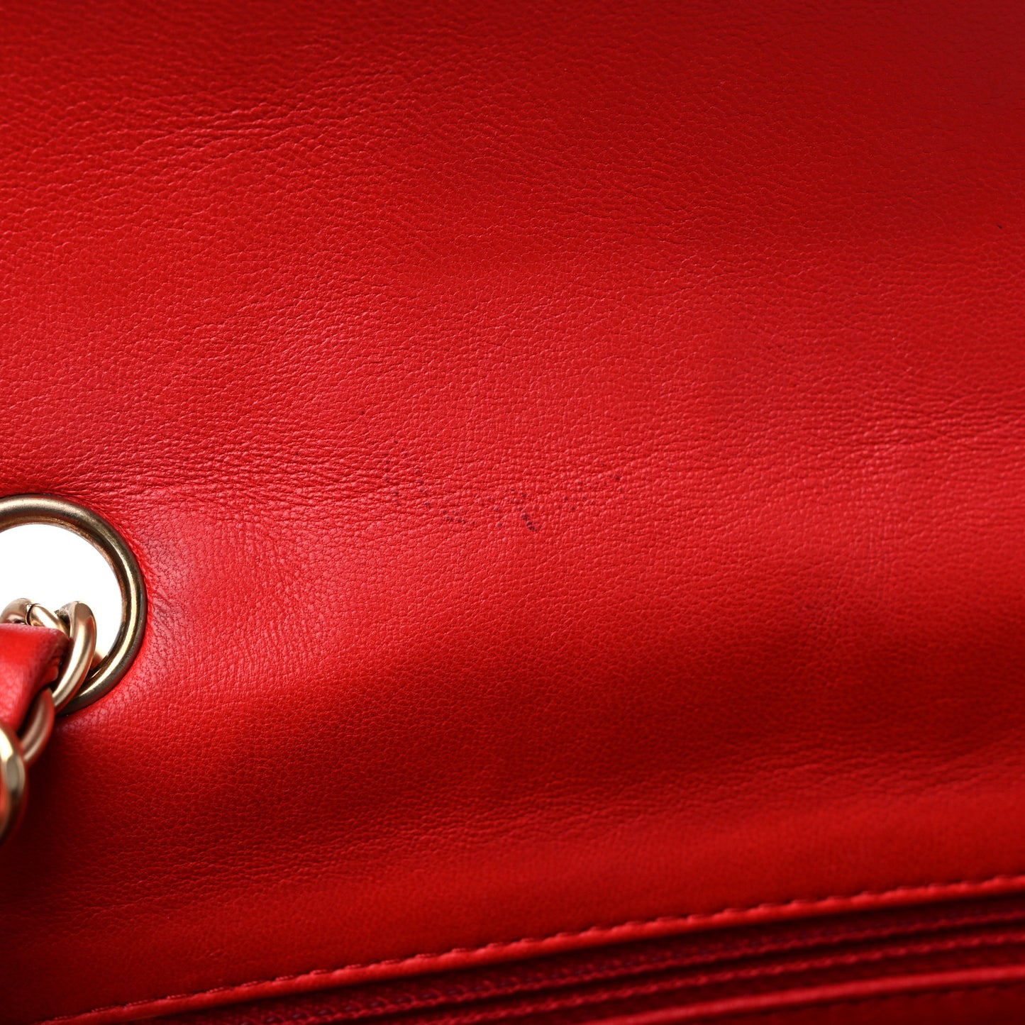 Lambskin Quilted Mini Rectangular Flap Red