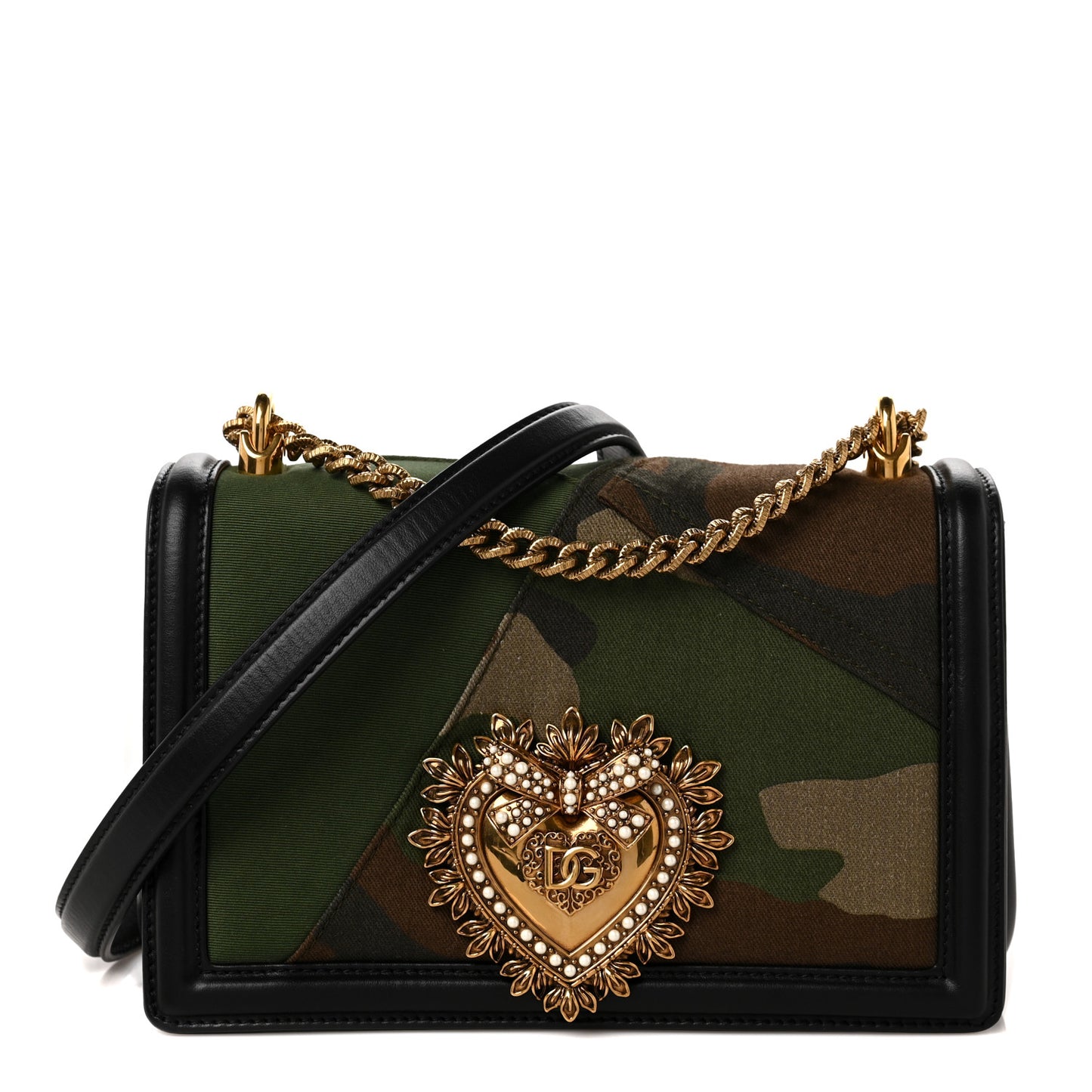 Calfskin Camouflage Pattern Medium Devotion Crossbody Bag