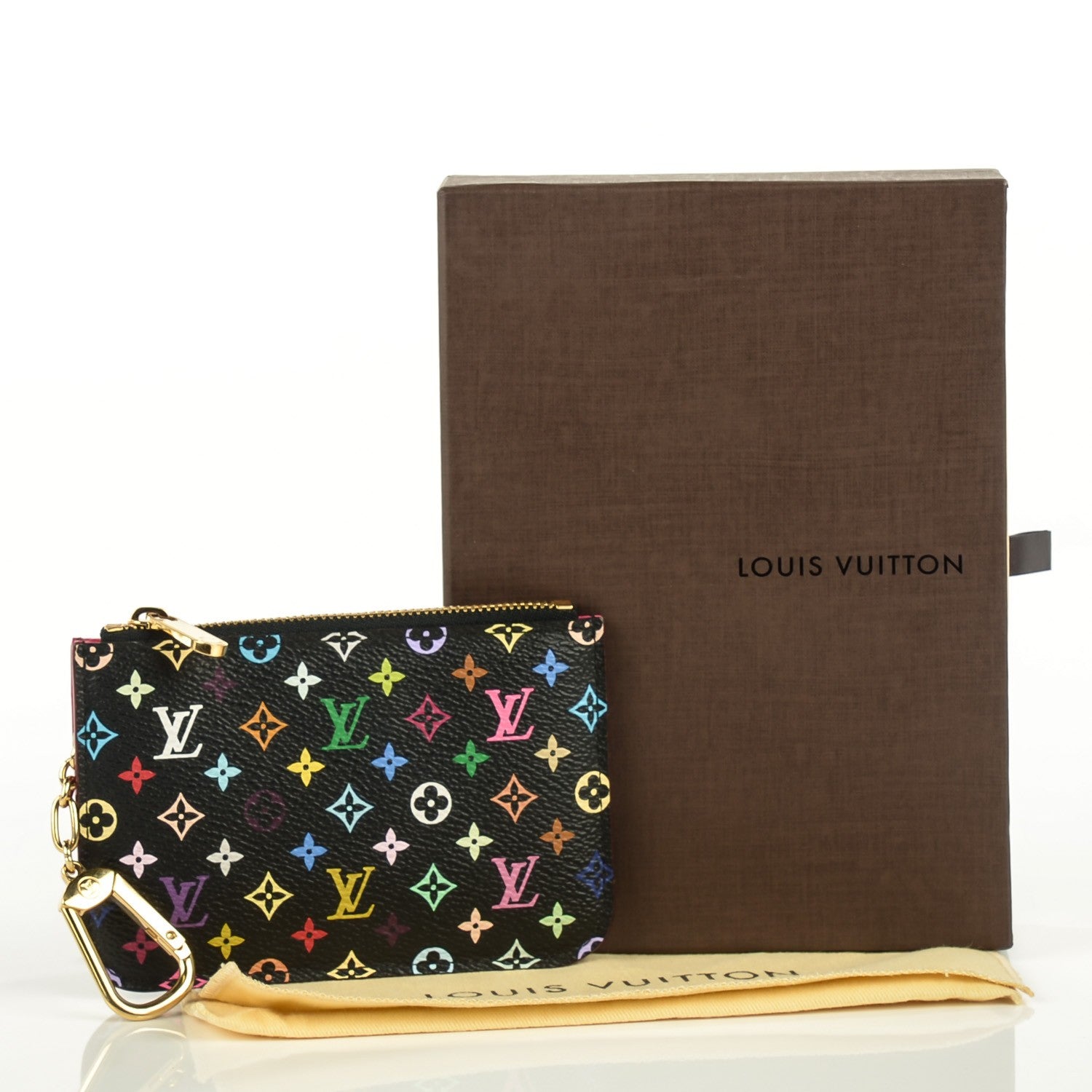 Louis Vuitton Monogram Multicolor Key Pouch Black Grenade 4 of 7