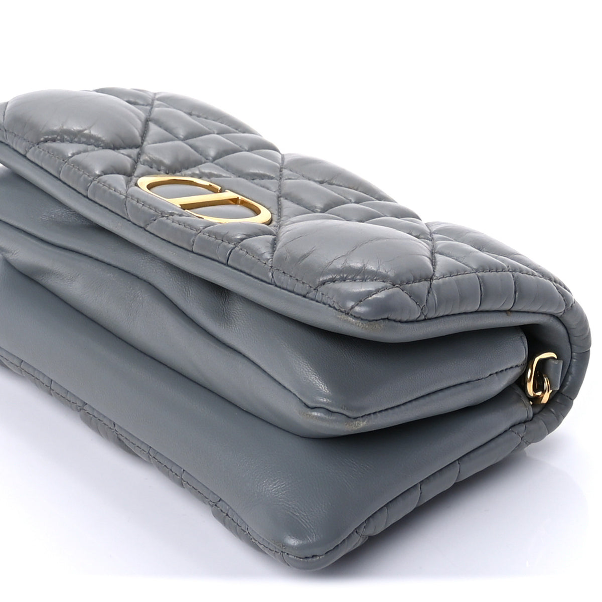 Calfskin Macrocannage Mini Caro Bag Grey