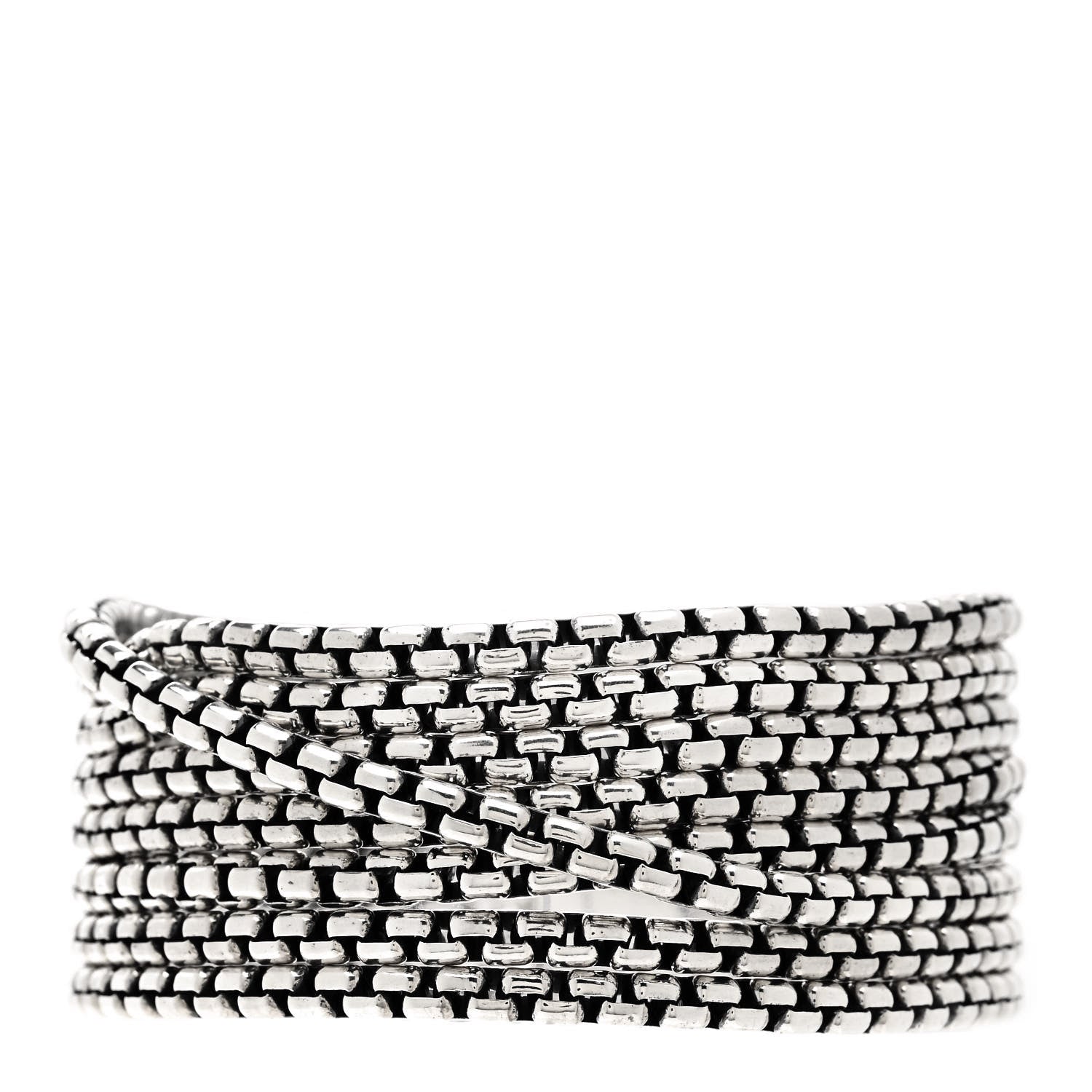 David Yurman Sterling Silver 8 Row Box Chain Bracelet 1 of 3