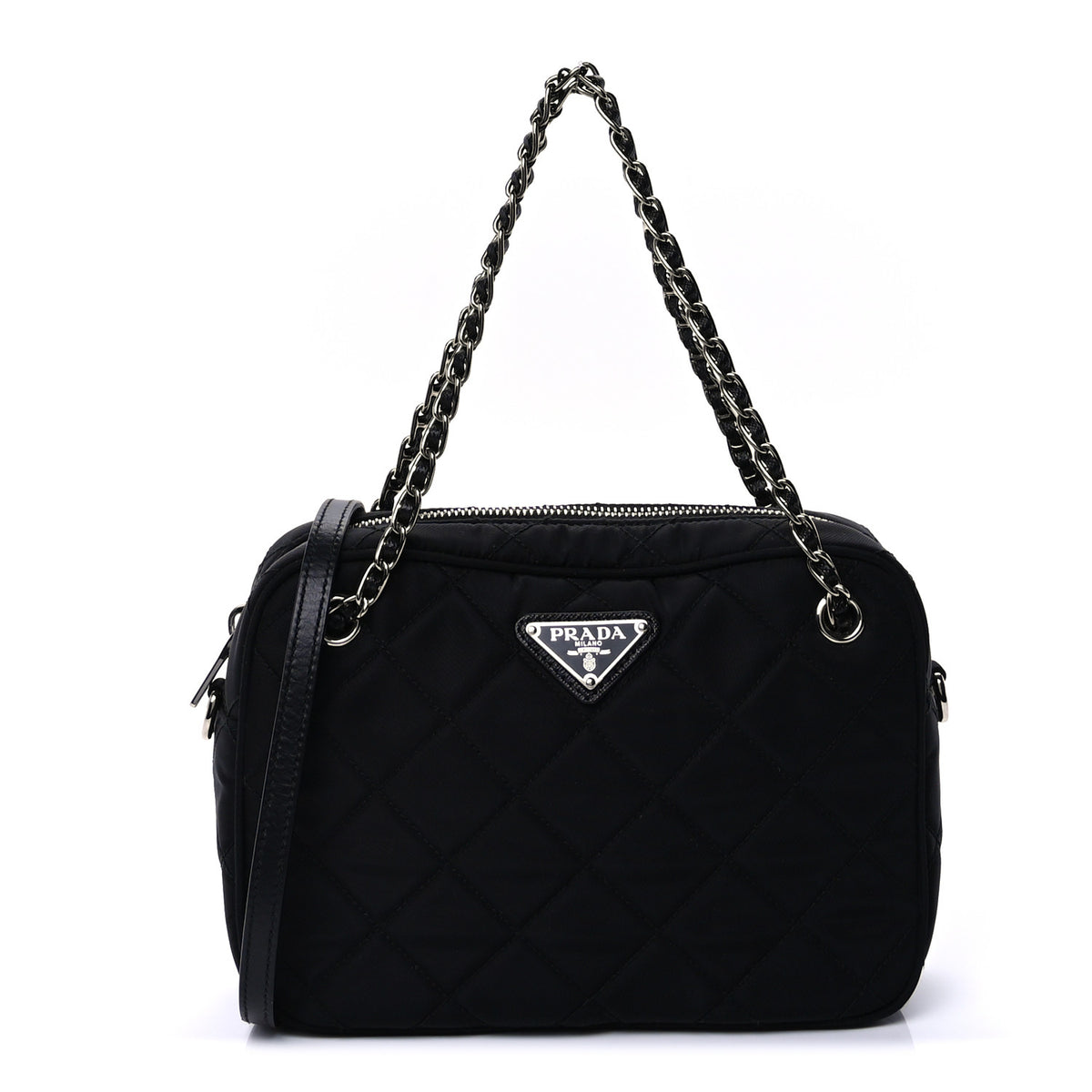 Prada Nylon Tessuto Impuntu Quilted Bandoliera Crossbody Bag Black 1 of 8