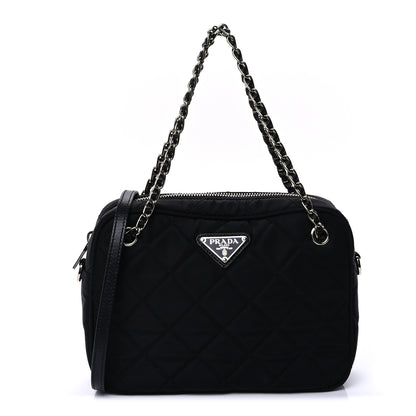 Prada Nylon Tessuto Impuntu Quilted Bandoliera Crossbody Bag Black 1 of 8