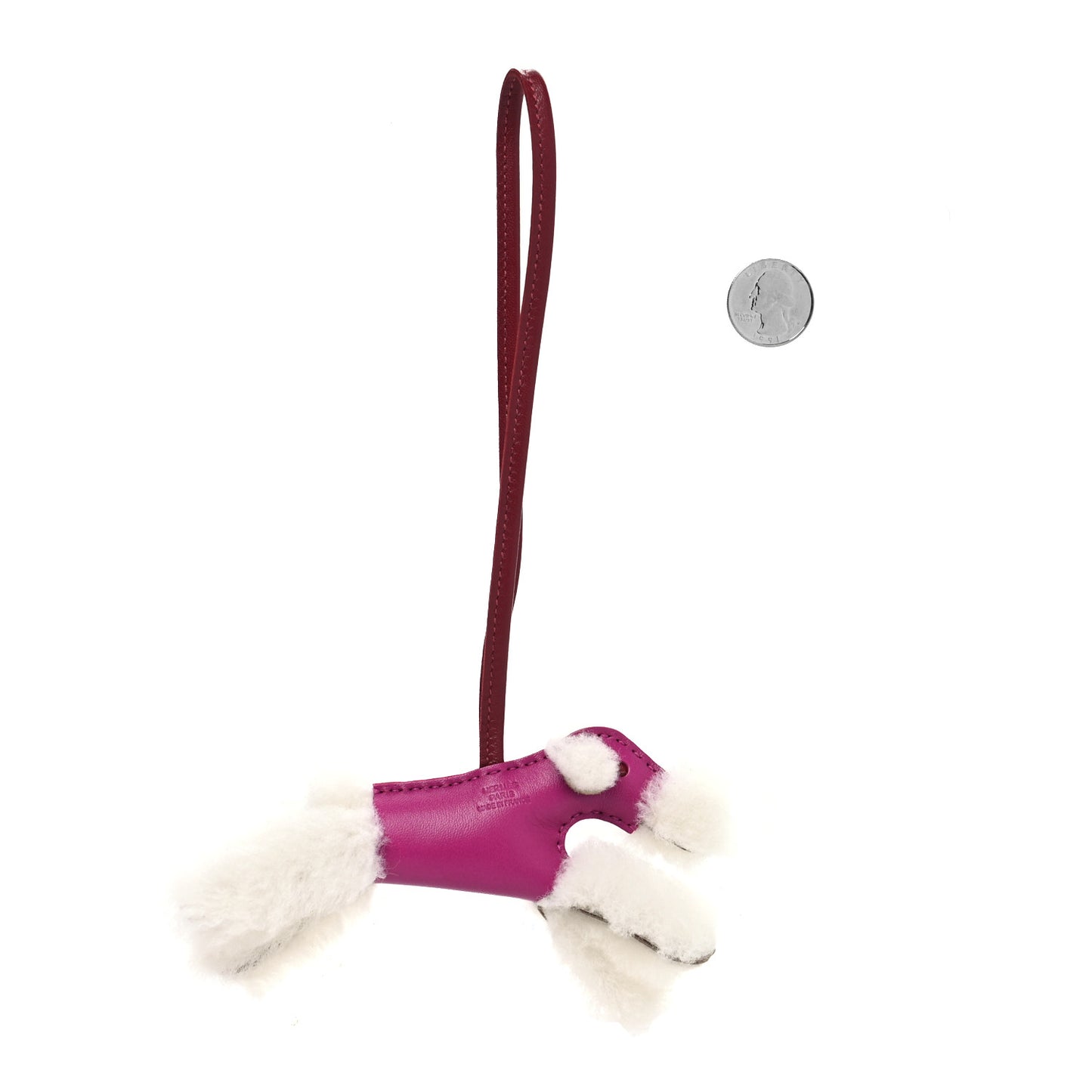 Milo Lambskin Shearling Budy Charm Rose Pourpre