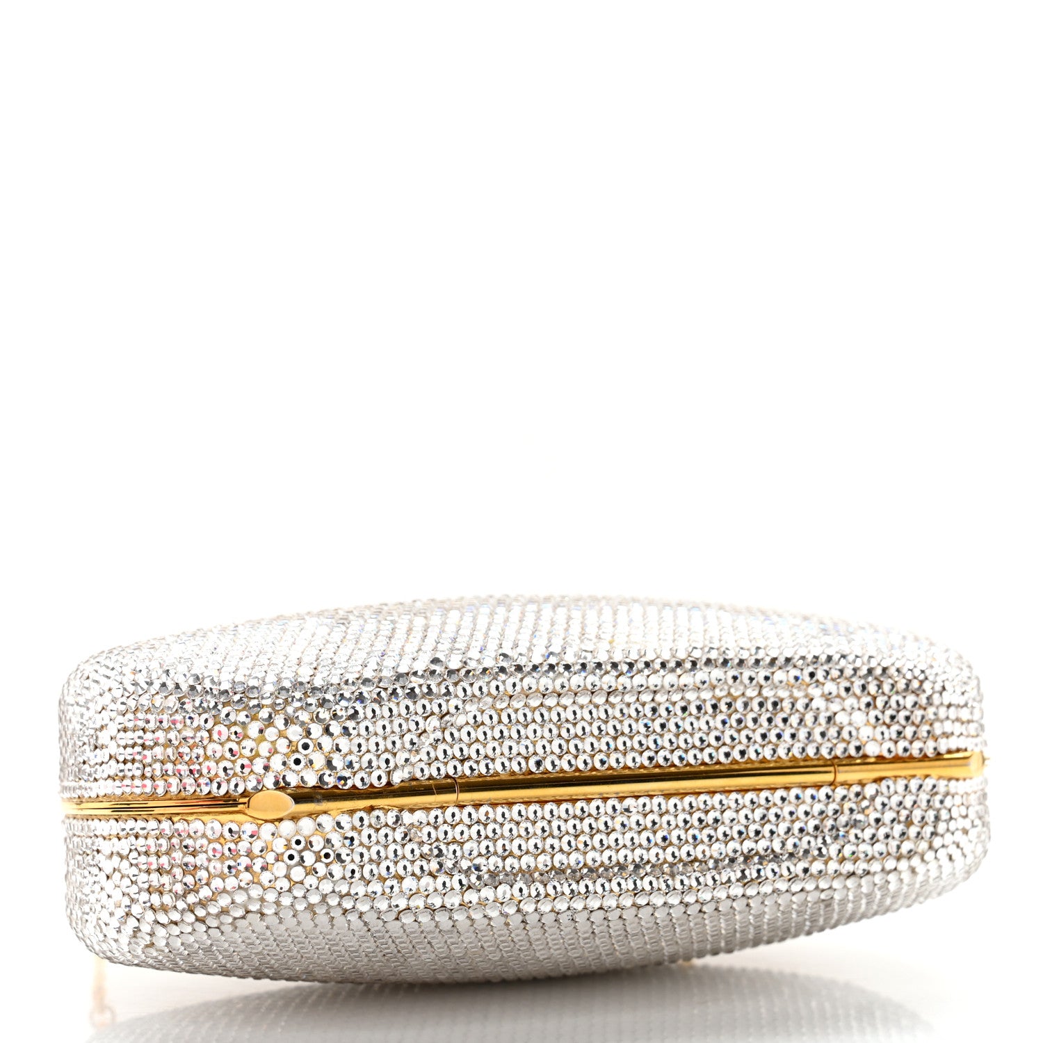 Judith Leiber Swarovski Crystal Minaudiere Clutch Silver 5 of 11