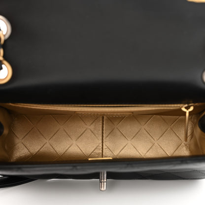 Chanel Lambskin Quilted Small Coco Clips Single Flap Black 5 of 12