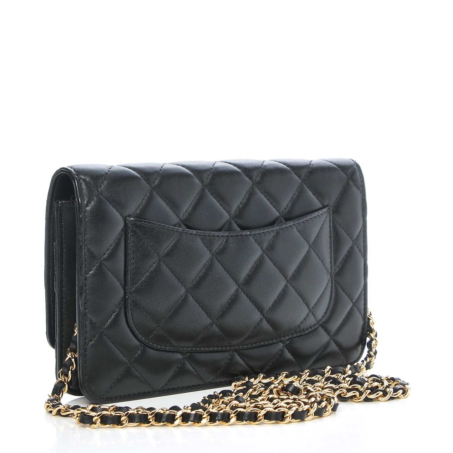 Chanel Lambskin Quilted Wallet On Chain WOC Black 3 of 9