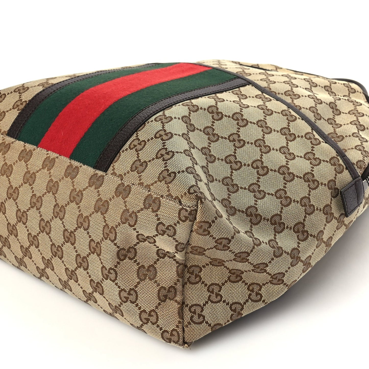 GG Monogram Web Medium Classic Backpack Brown