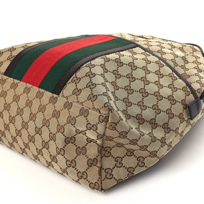 Gucci GG Monogram Web Medium Classic Backpack Brown 15 of 16