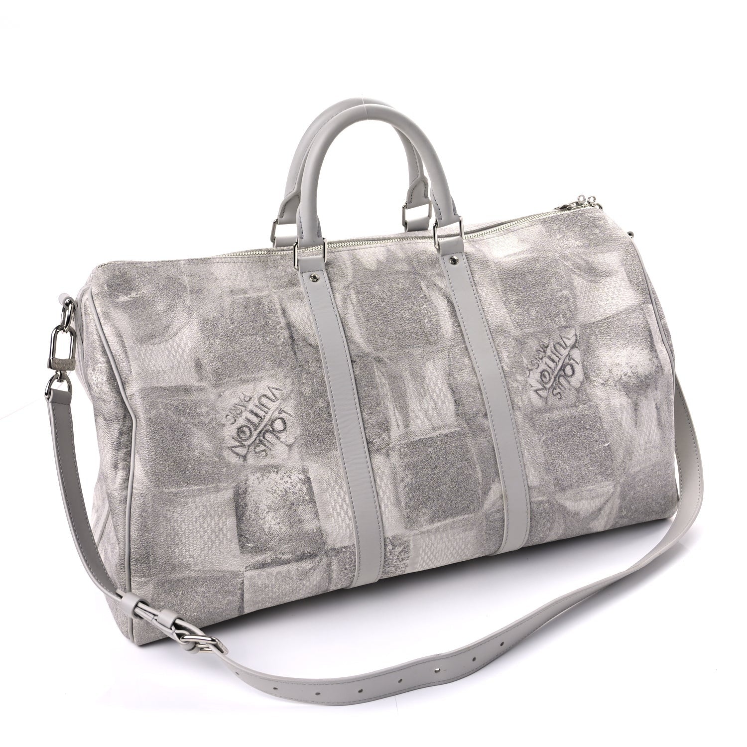 Louis Vuitton Damier Salt Keepall Bandouliere 50 Stone Grey 2 of 7