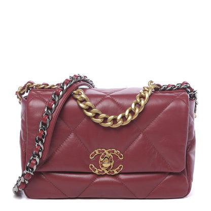 Chanel Goatskin Quilted Medium 19 Flap Dark Red 1 of 9