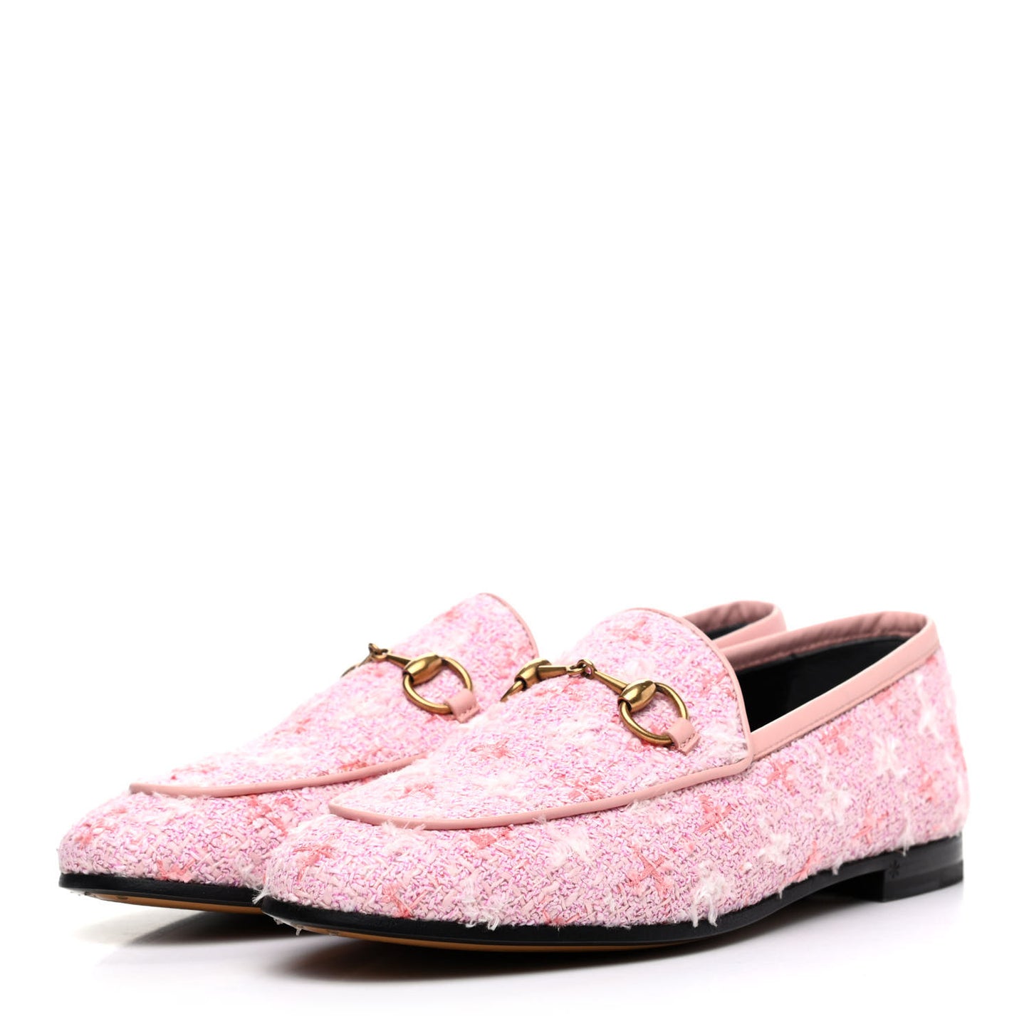 Wool Tweed Horsebit Womens Jordaan Loafers 36 Pink White Perfect Pink