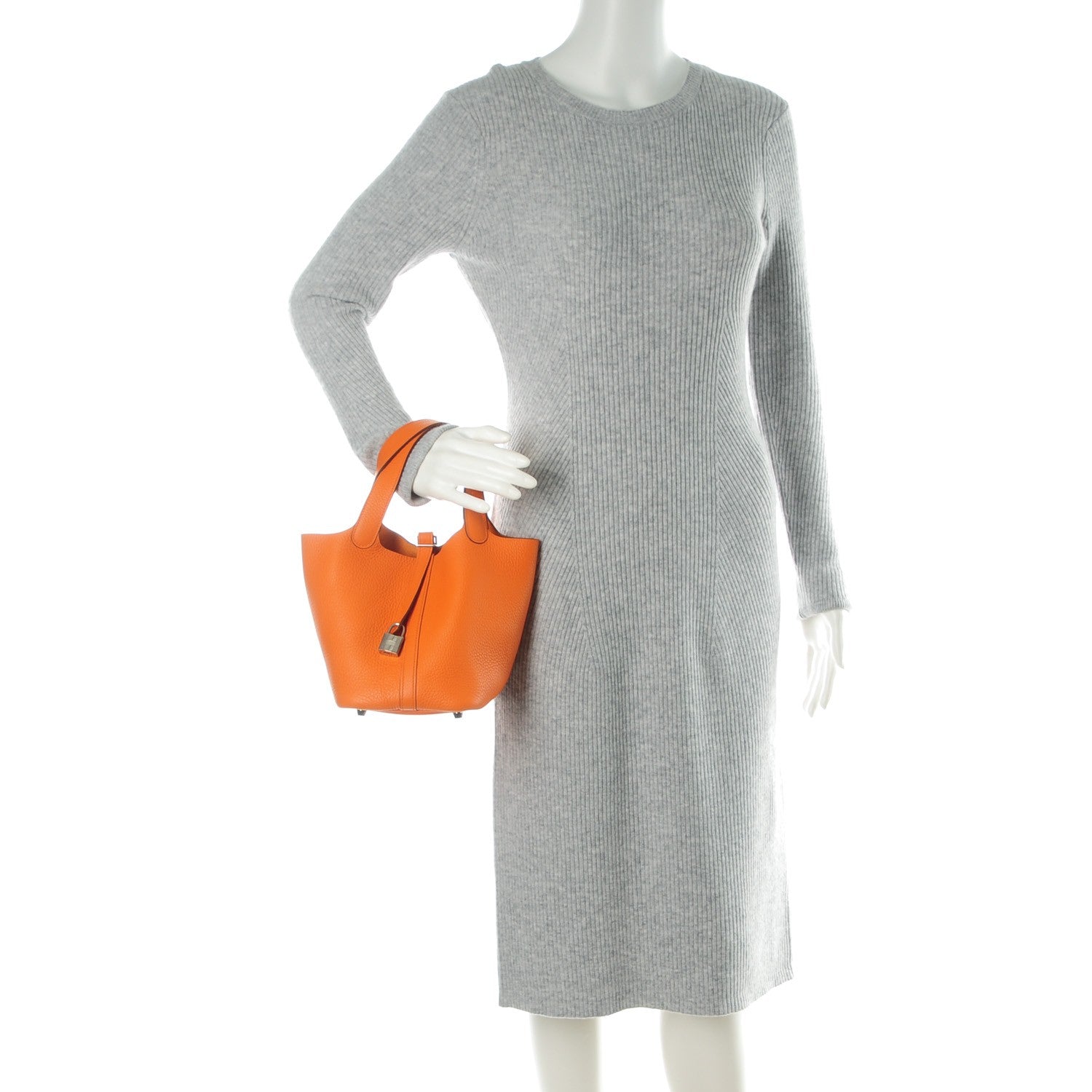 Hermes Taurillon Clemence Picotin Lock 18 PM Orange 2 of 7