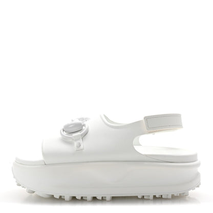 Gucci Soft Rubber Horsebit Touch Womens Strapped Sandals 37 Great White 1 of 7