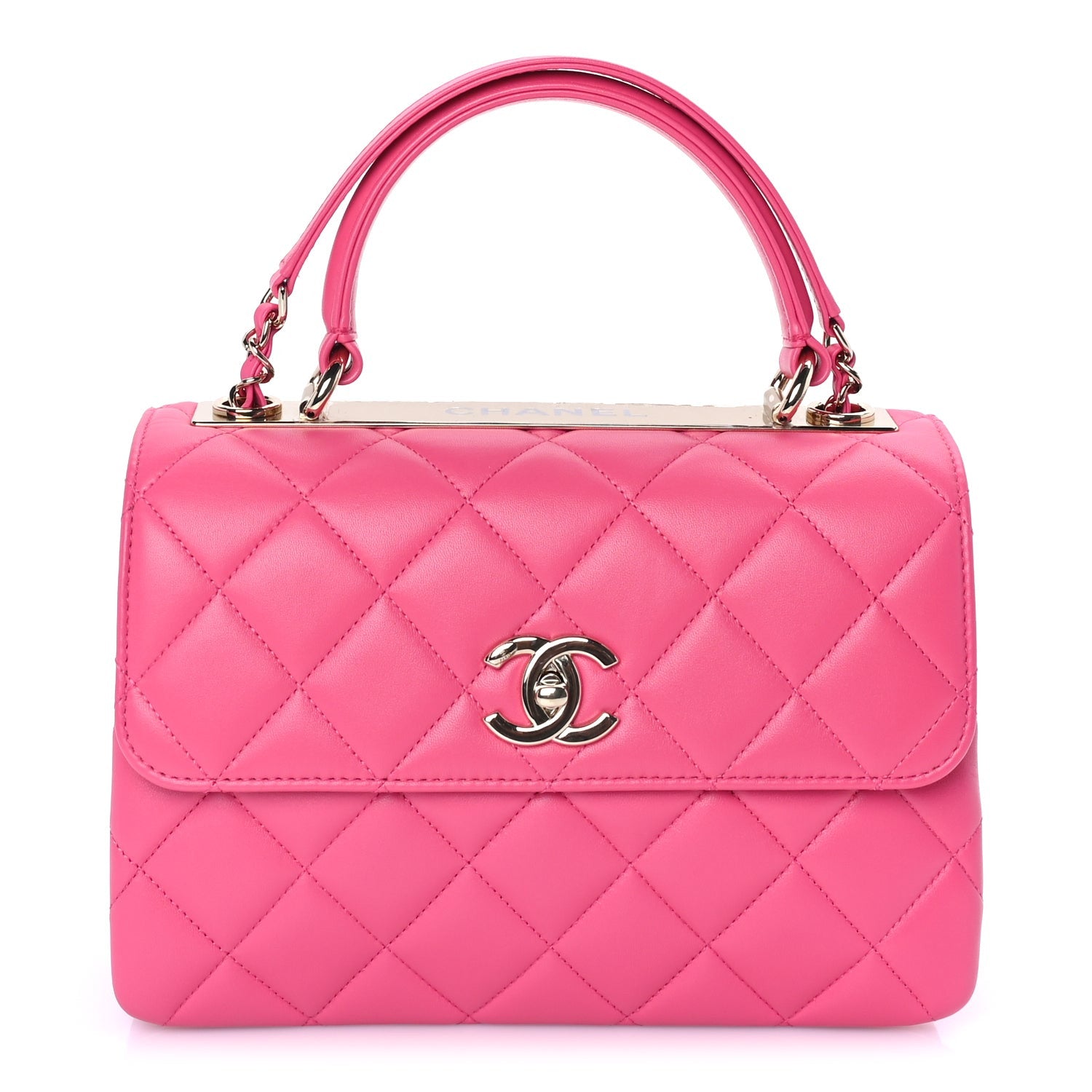 Chanel Lambskin Quilted Small Trendy CC Flap Dual Handle Bag  Dark Pink 1 of 9