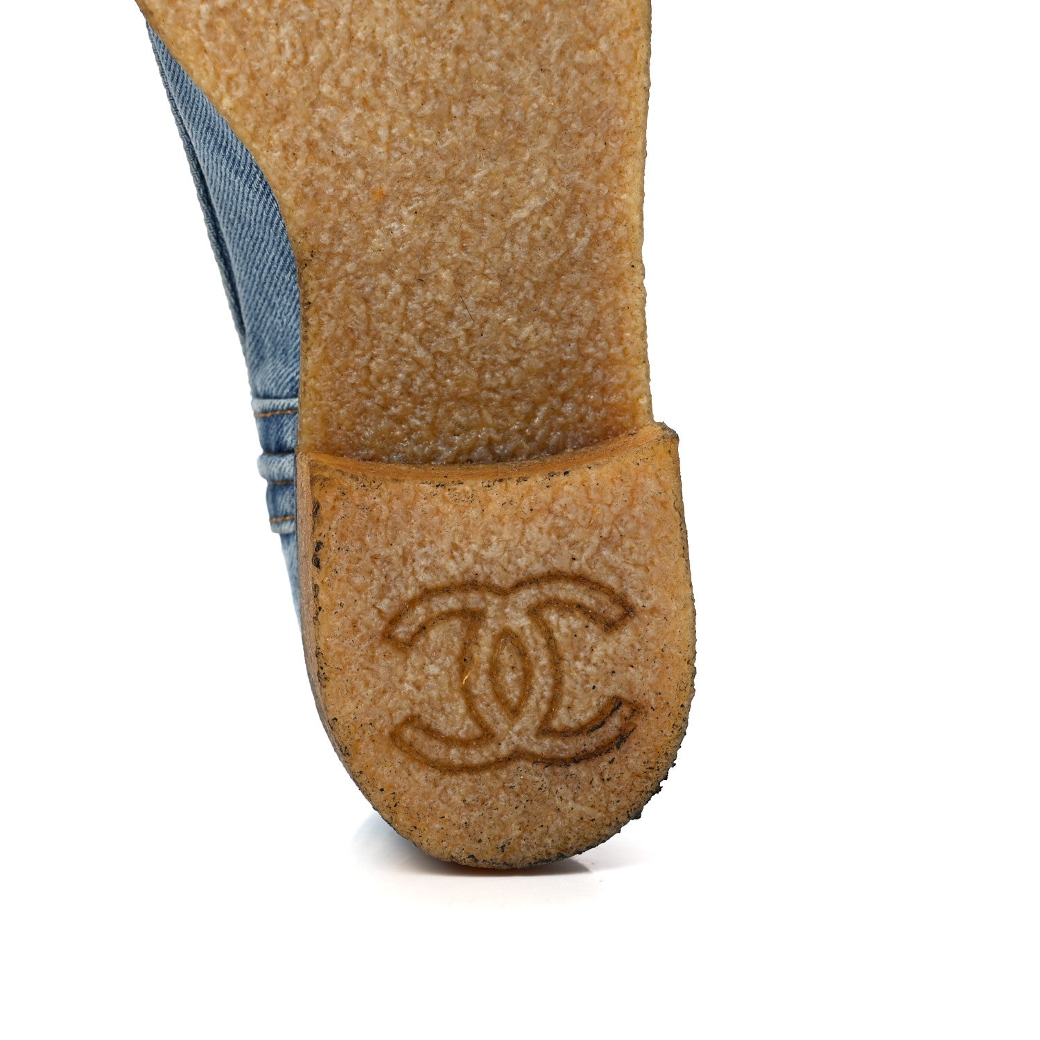 Chanel Denim Lace Up Boots 38 Light Blue 6 of 8