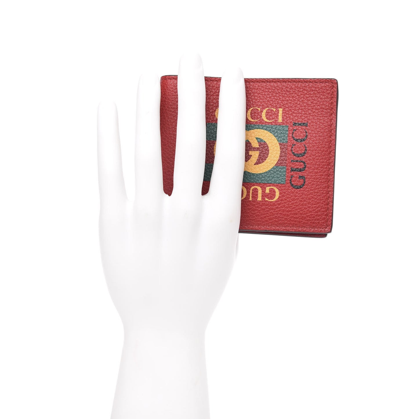 Calfskin Logo Bi-Fold Wallet Red