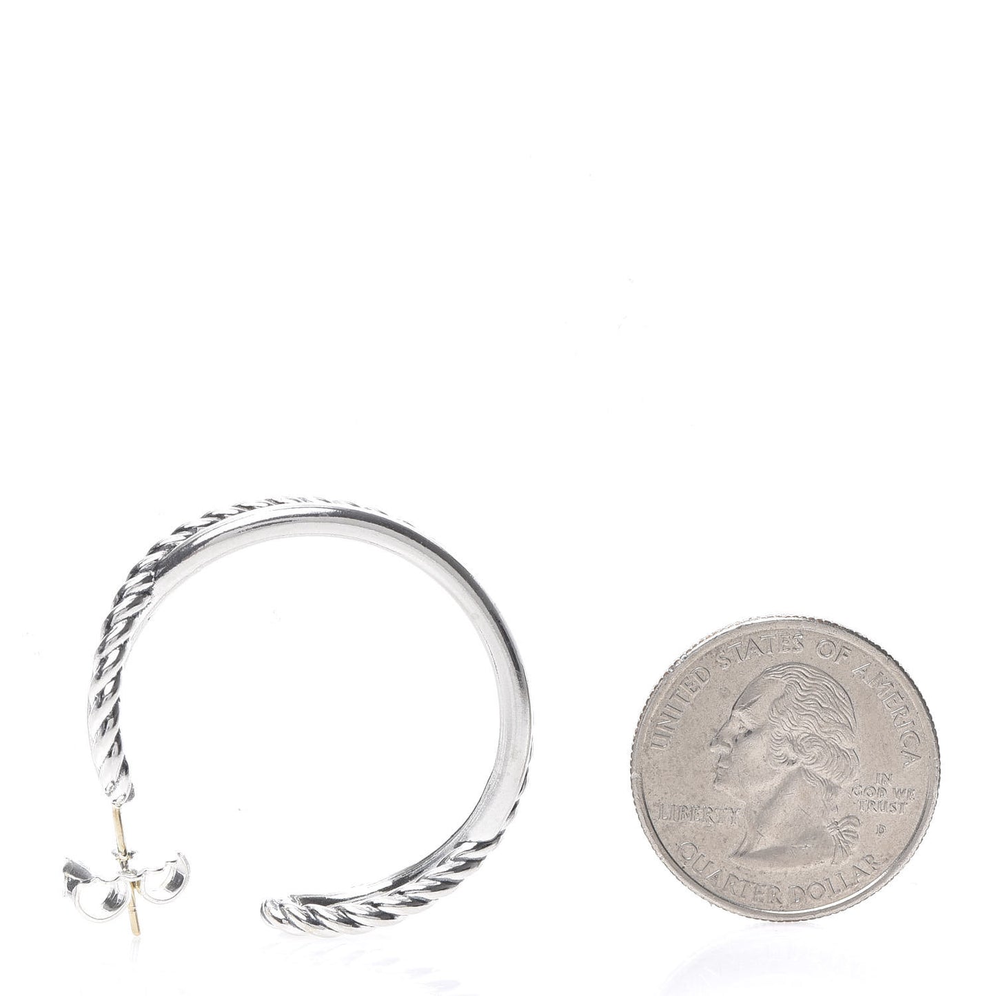 Sterling Silver Crossover Cable Hoop Earrings