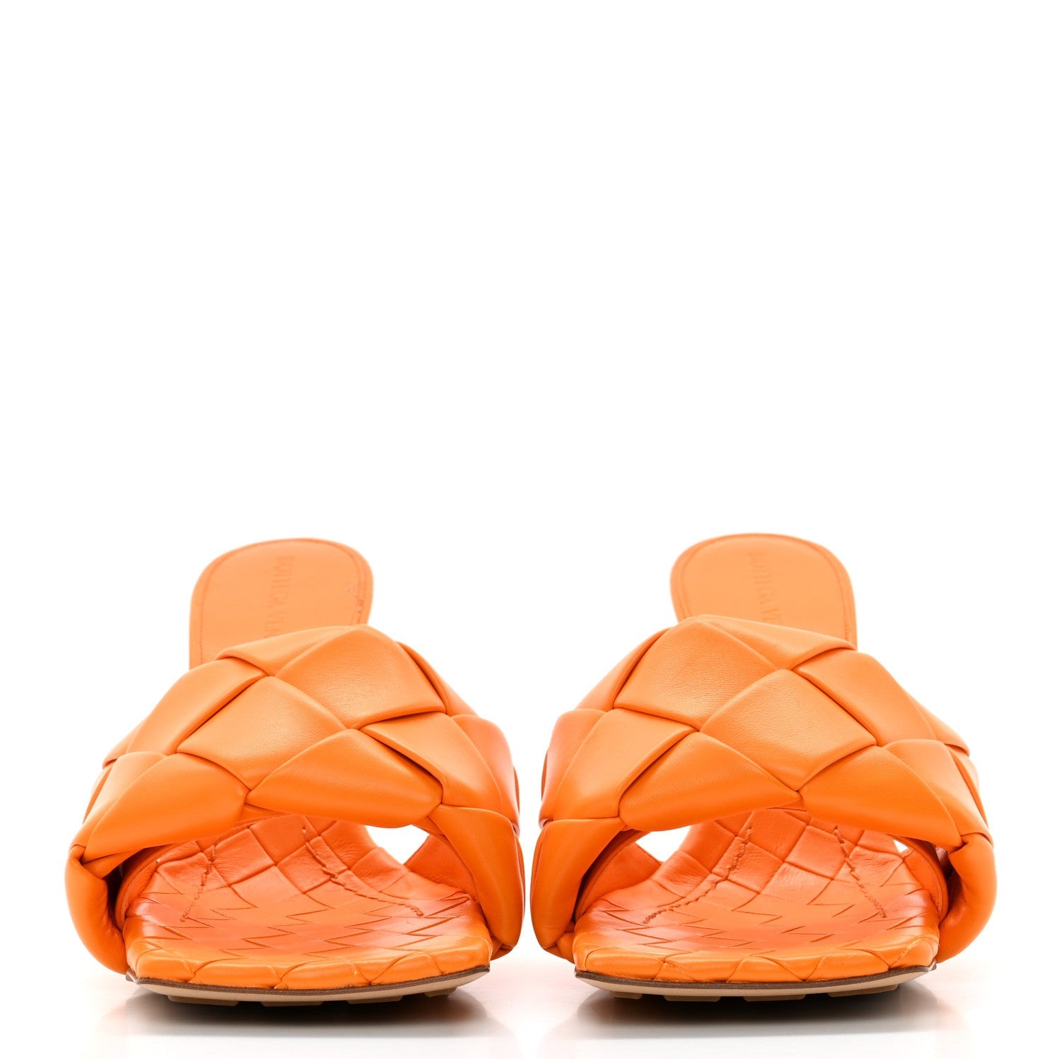 Bottega Veneta Nappa Maxi Intrecciato Lido Mule Sandals 37 Tangerine 2 of 7