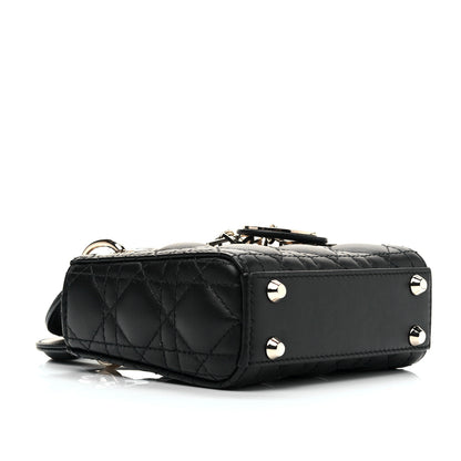Christian Dior Lambskin Cannage Micro Lady Dior Black 3 of 4