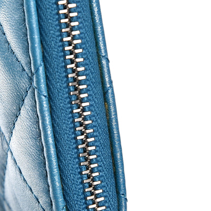 Chanel Metallic Lambskin Small Cosmetic Case Turquoise 8 of 10