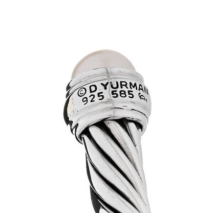 David Yurman Sterling Silver 14K Yellow Gold Pearl 7mm Cable Classics Bracelet 3 of 3