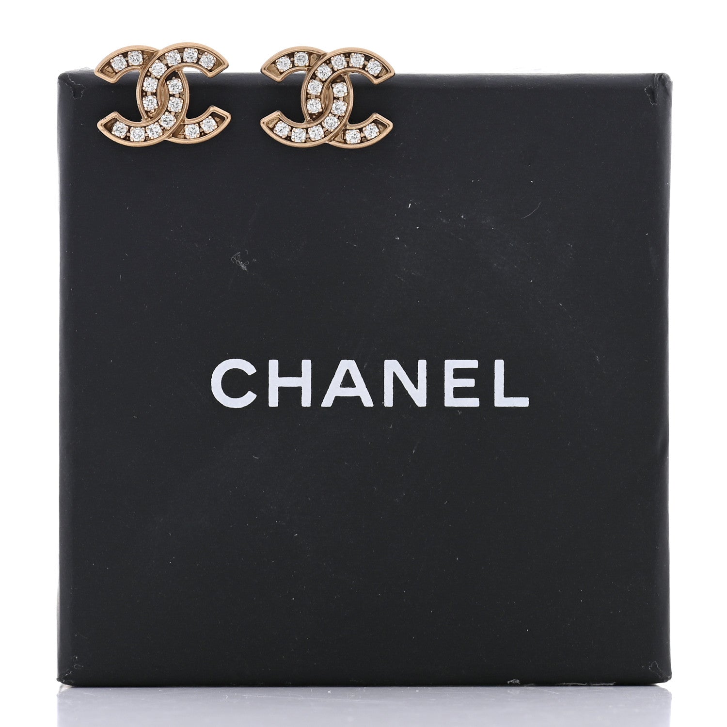 Chanel Crystal CC Earrings Gold 5 of 5