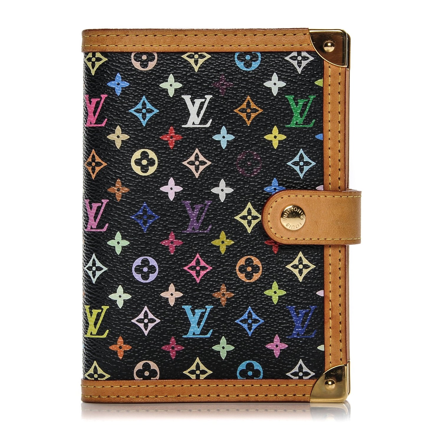 Monogram Multicolor Small Ring Agenda Cover Black