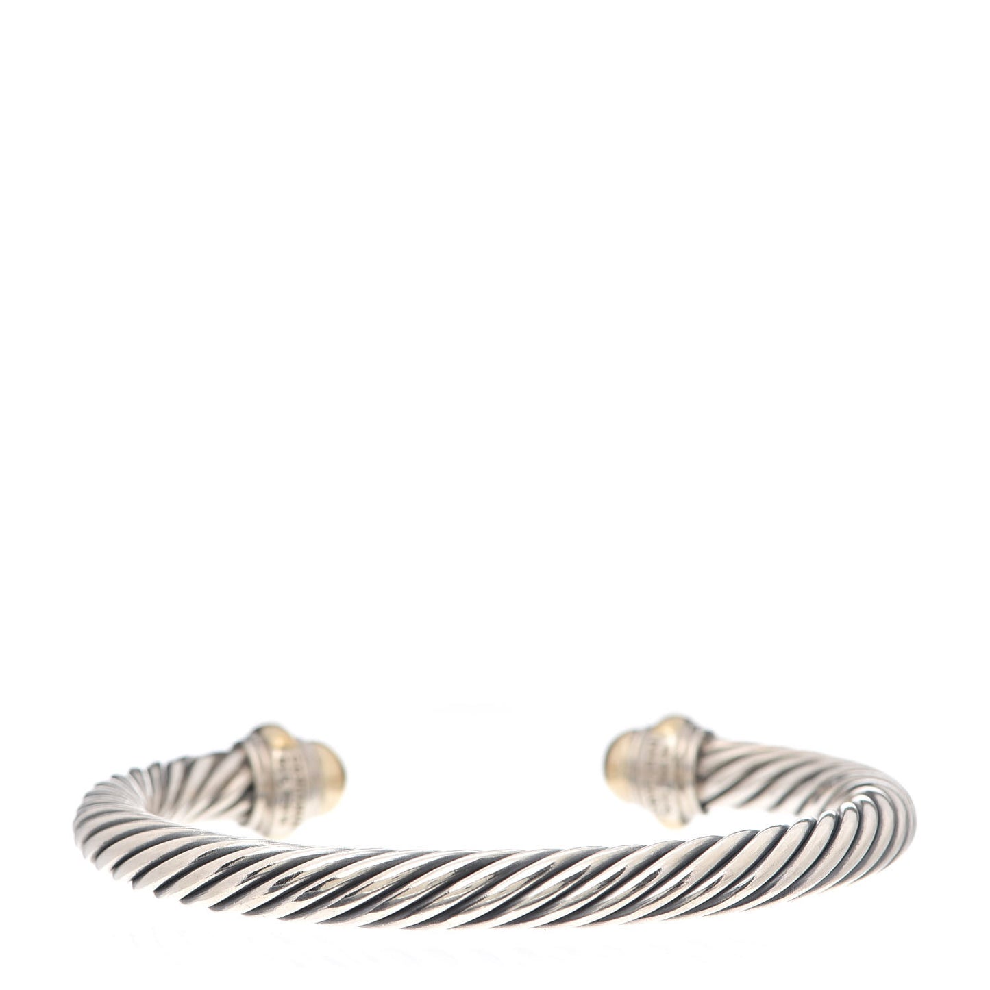 Sterling Silver 14K Yellow Gold 7mm Cable Classics Bracelet