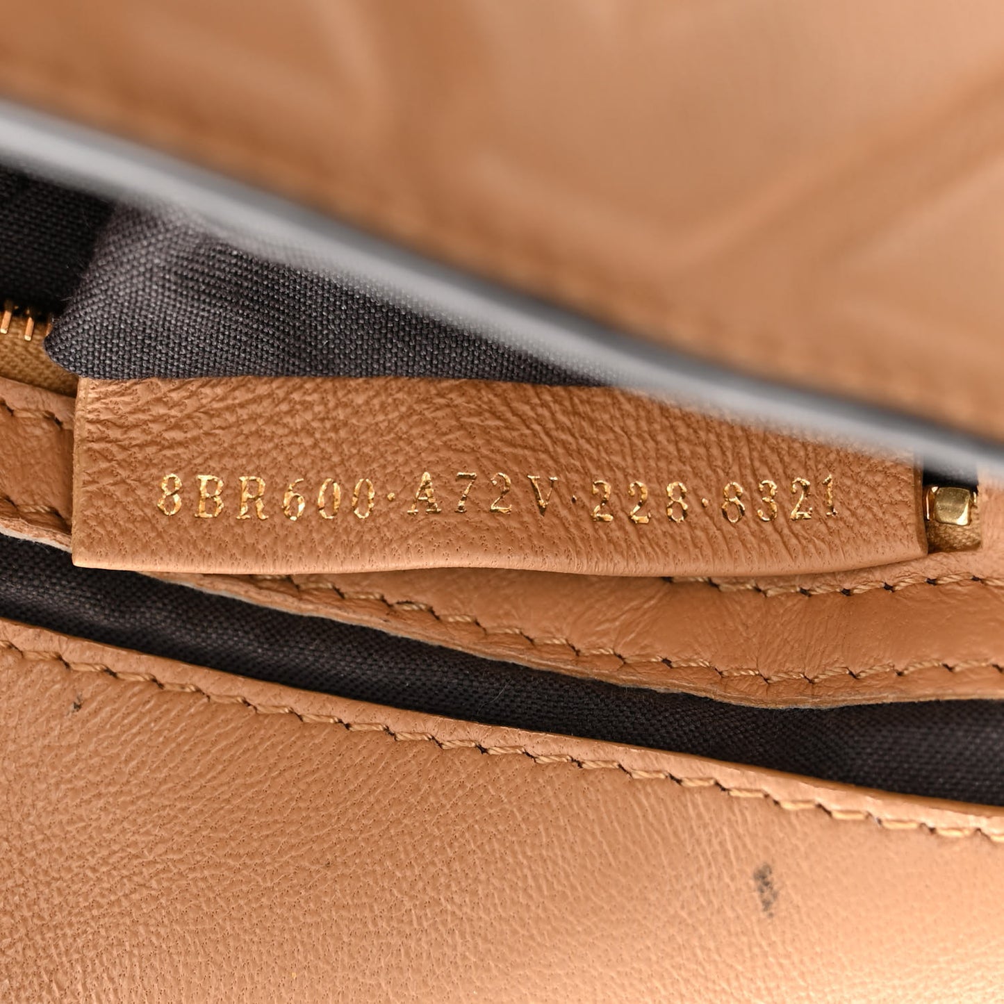 Nappa FF 1974 Embossed Baguette Miele Scuro